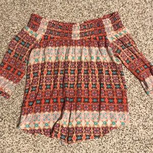 Pink off the shoulder shirt